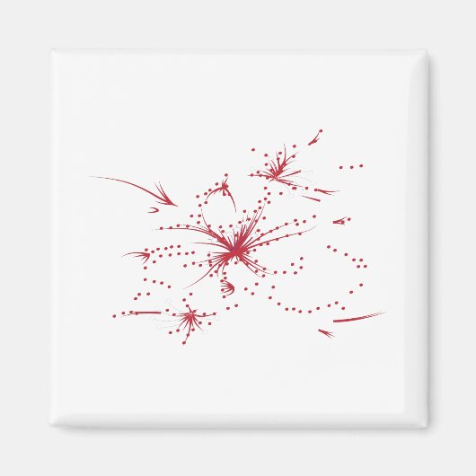 Orangy Red, Cyan und Magenta dot Magnet (Vorne)