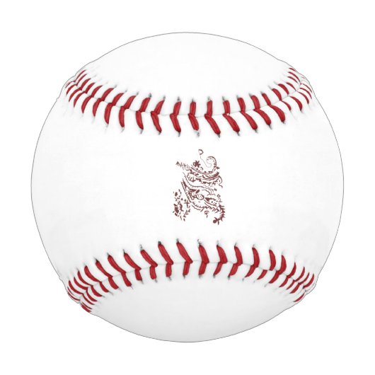 Orangy Red Dekordesign Baseball (Vorderseite)
