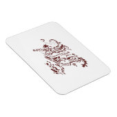 Orangy Red Dekordesign Magnet (Rechte Seite)