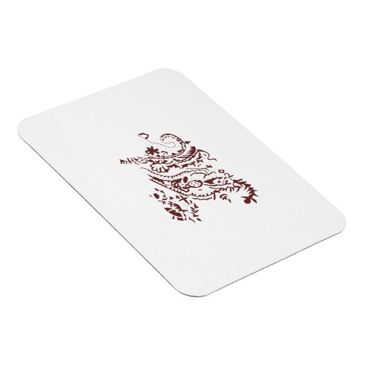 Orangy Red Dekordesign Magnet (Rechte Seite)