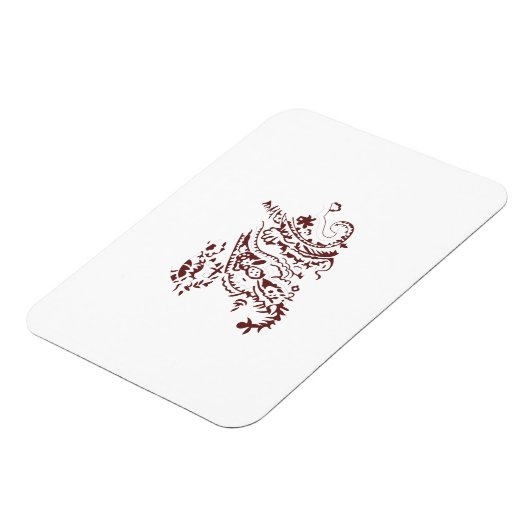 Orangy Red Dekordesign Magnet (Linke Seite)