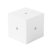 Orangy Red Dekordesign Würfel (Rückseite Schrägansicht)