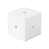 Orangy Red Dekordesign Würfel (Vorderseite Schrägansicht)