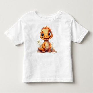 Oranje baby-dinosaurus kleinkind t-shirt