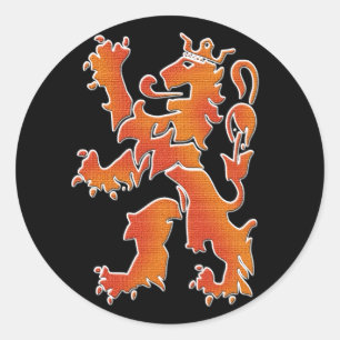 Oranje leeuw - niederländischer Löwe Runder Aufkleber