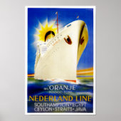 Oranje ~ Nederland Line Poster (Vorne)