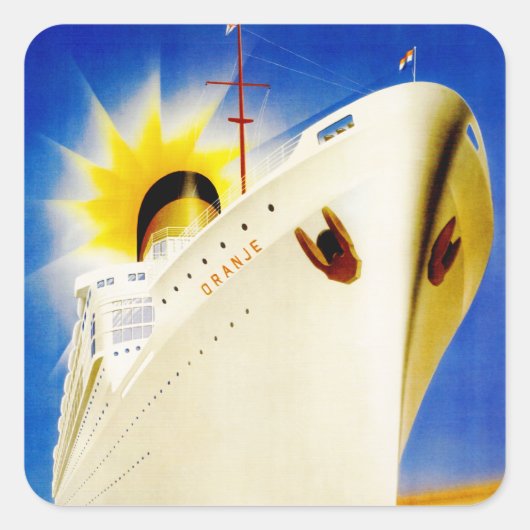 Oranje ~ Nederland Line Quadratischer Aufkleber (Vorderseite)