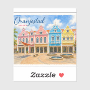 Oranjestad Aruba Karibikinsel Reise Souvenir Aufkleber