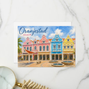 Oranjestad Aruba Karibikinsel Reise Souvenir Dankeskarte