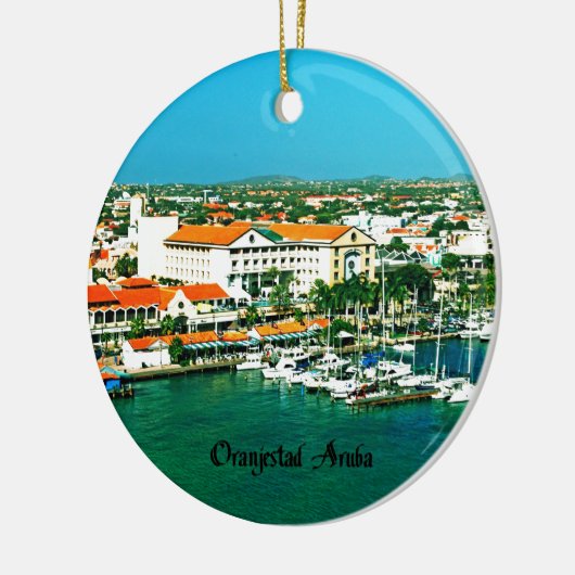 Oranjestad Aruba Keramik Ornament (Links)