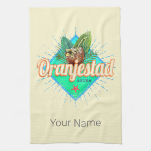 Oranjestad Aruba Retro Vintage Karibik-Souvenir Geschirrtuch