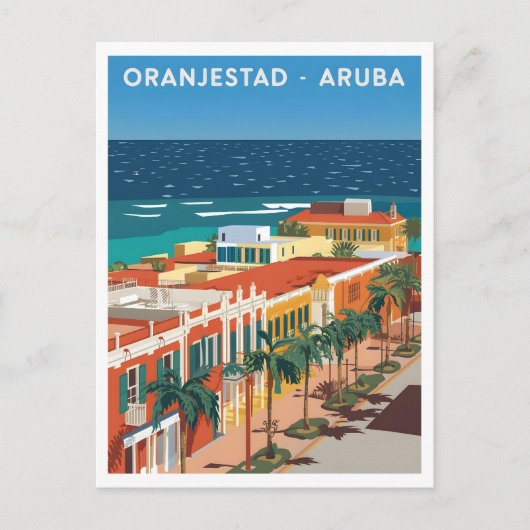 Oranjestad Aruba Vintag Postkarte (Vorderseite)