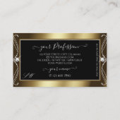 Orante Black Brown Golden Sparkle Jewels Monogram Visitenkarte (Rückseite)