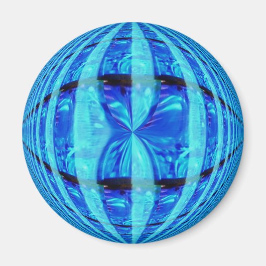 Orb Blue Kühlschrankmagnet rund (Vorne)