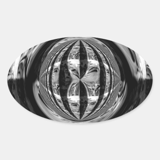 Orb Chrome Black Aufkleber Oval (Vorderseite)