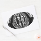 Orb Chrome Black Aufkleber Oval (Umschlag)