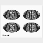 Orb Chrome Black Aufkleber Oval (Blatt)