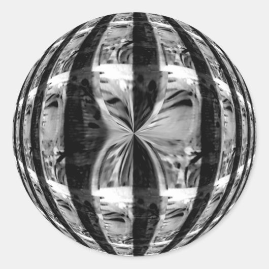 Orb Chrome Black Aufkleber rund (Vorderseite)