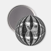 Orb Chrome Black Kühlschrankmagnet rund (Vorderseite/Rückseite)