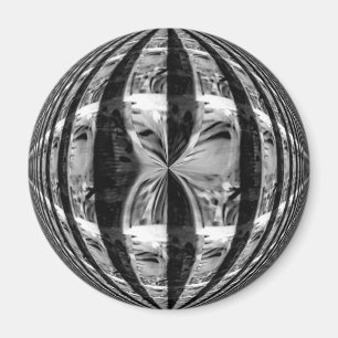 Orb Chrome Black Kühlschrankmagnet rund um