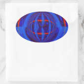 Orb Dark Blue Aufkleber oval (Tasche)