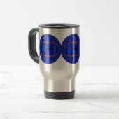 Orb Dark Blue Round travel mug Reisebecher (Vorderseite Links)