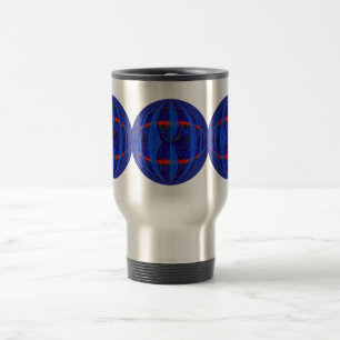 Orb Dark Blue Round travel mug Reisebecher