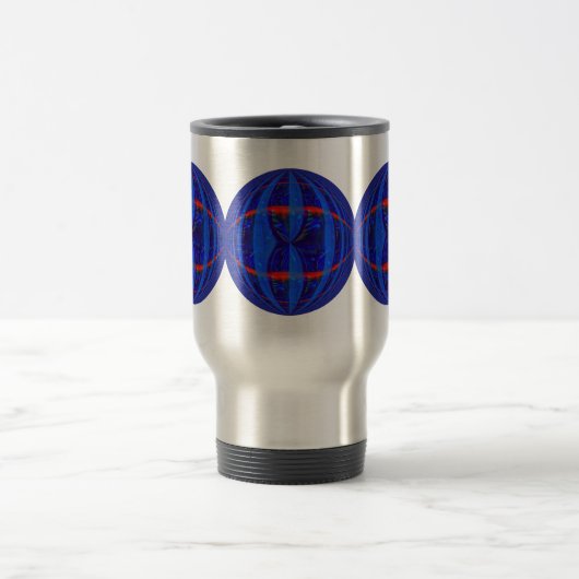 Orb Dark Blue Round travel mug Reisebecher (Mittel)