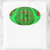 Orb Green Aufkleber oval (Tasche)