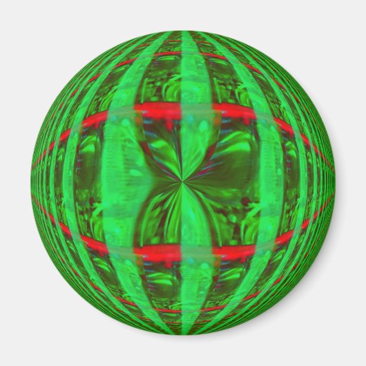 Orb Green Kühlschrankmagnet rund (Vorne)