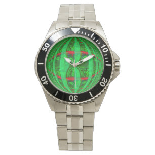 Orb Green Print Watch Armbanduhr