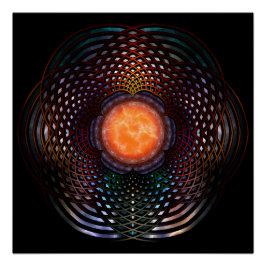 Orb Moon Rings Poster