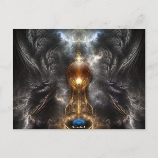 Orb of Light Fraktal Art Postkarte (Vorderseite)