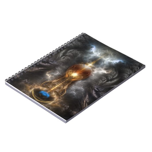 Orb of Light Fraktal Art Spiral Notebook Notizblock (Linke Seite)