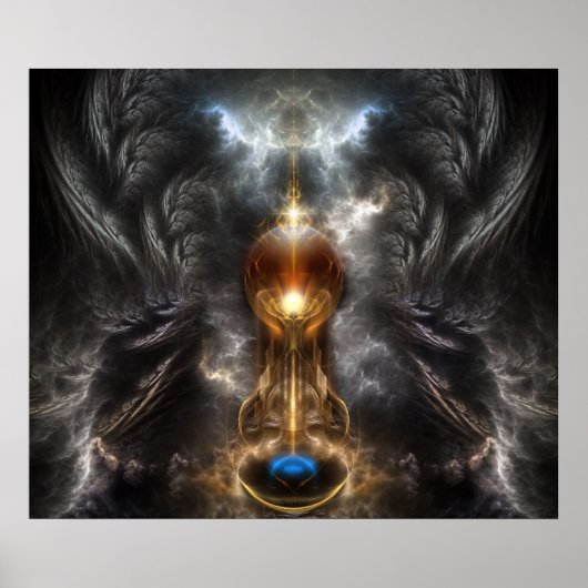 Orb of Light Fraktal Art Wall Poster (Vorne)