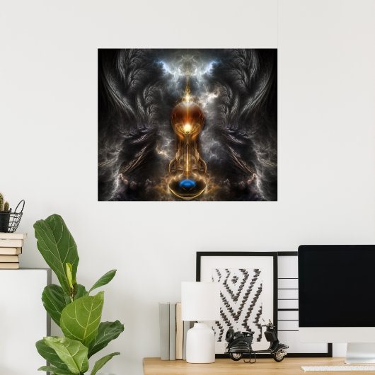 Orb of Light Fraktal Art Wall Poster (Heimbüro)