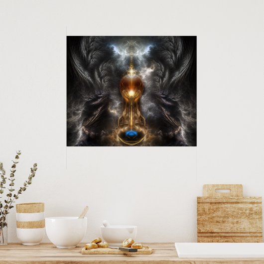 Orb of Light Fraktal Art Wall Poster (Küche)