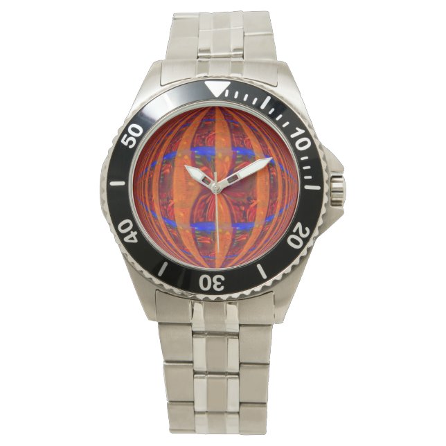 Orb Red Print Watch Armbanduhr (Vorderseite)