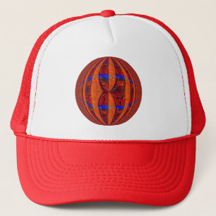Orb Red Round trucker hat Truckerkappe