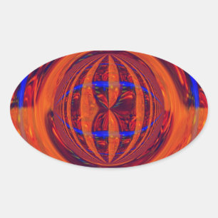 Orb Rot Aufkleber oval