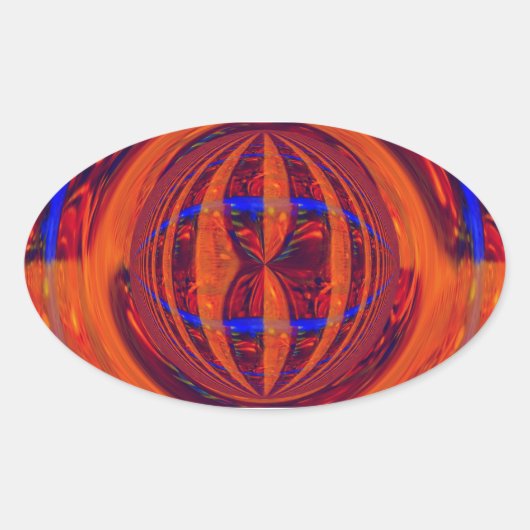 Orb Rot Aufkleber oval (Vorderseite)