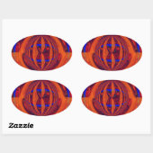 Orb Rot Aufkleber oval (Blatt)