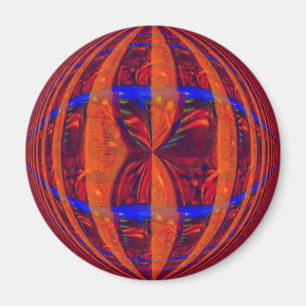 Orb Roter Kühlschrankmagnet rund