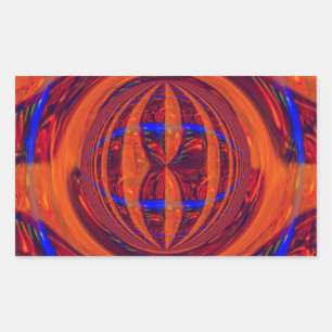 Orb rotes Aufkleberrechteck Rechteckiger Aufkleber