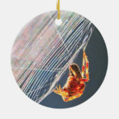 Orb Spider on Web  Keramik Ornament (Hinten)