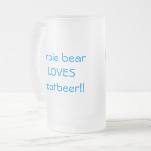 orbie Bär, der an rootbeer Floss denkt Mattglas Bierglas (Vorderseite Links)