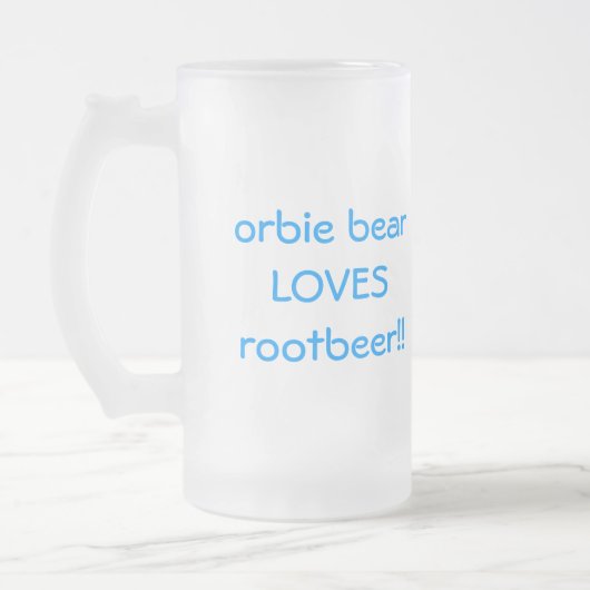 orbie Bär, der an rootbeer Floss denkt Mattglas Bierglas (Links)