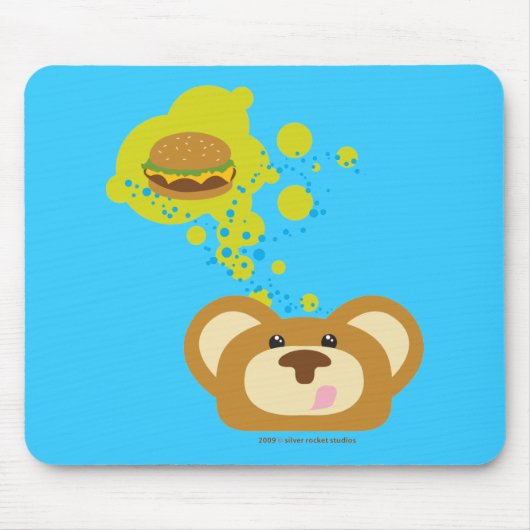 orbiebear mit Käseburger Mousepad (Vorne)