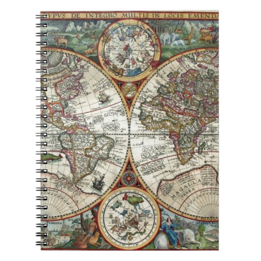 Orbis Terrarum 1594 - berühmte Weltkarte Notizblock (Vorderseite)