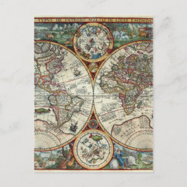Orbis Terrarum 1594 - Berühmte Weltkarte Postkarte